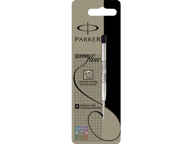 Balpenvulling Parker Quinkflow medium zwart blister à 1 stuk