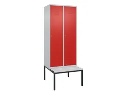 locker met bank,HxBxD 2120x800x815mm,2vak,vak B 400mm,cil.-slot