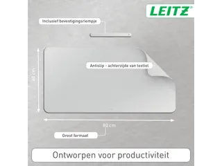 Bureau-onderlegger Leitz 80x40cm oprolbaar grijs - 3