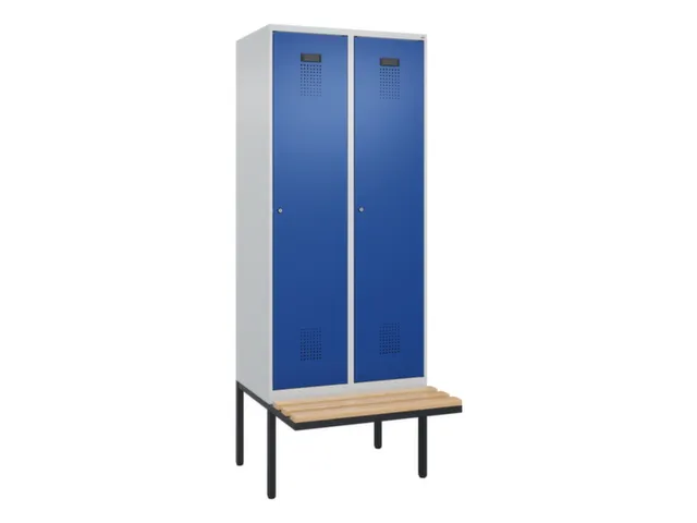 locker met bank,voor scheiding van kleding,HxBxD 2120x800x815mm,2vak