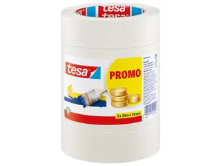 Afplaktape Tesa 55349 basic promo 30mmx50m 5rollen - 1