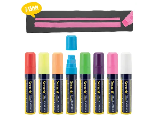 Krijtstift Securit Sma-720 Blokpunt 7-15mm Assorti 8 Stuks