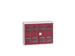 wandkast 800x1050x350mm 2xStalen bodem sokkel Ral 7035 front Ral 3004