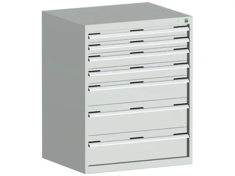 ladekast HxBxD 1000x800x750mm 7laden romp RAL7035 front RAL7035