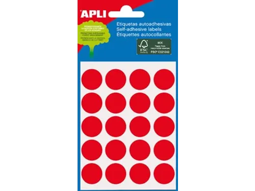 Apli 2065 Ronde Etiketten Ø19mm Rood