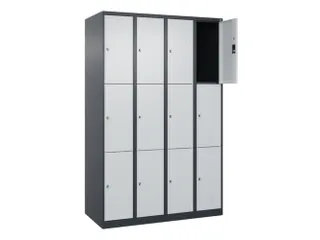lockerkast,HxBxD 1850x1200x500mm,4x3vakken,vak B 300mm,cil.-slot - 1