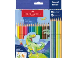 Kleurpotlood Faber-Castell Dino 18 Classic Colour + 6 (3 metallic kleu