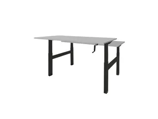 Dextro Slinger Duo zit/sta Bureau 160cm frame Zwart blad Lichtgrijs - 1