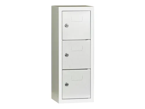 lockerkast,RAL 7035,HxBxD 598x225x200mm,1x3vakken,cil.-slot,sokkel
