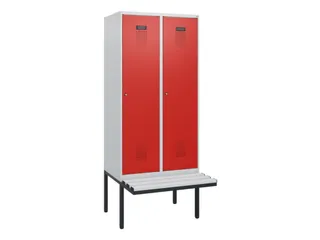 locker met bank,HxBxD 1950x800x815mm,2vak,vak B 400mm,cilinderslot - 2