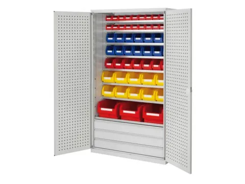 Ruime Bakkenkast 1950x1130x590mm 3laden 54 Magazijnbakken Geperf