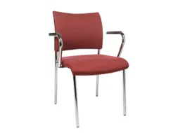 Bezoekersstoel Armleuningen Stof Bordeaux 430x480x450mm