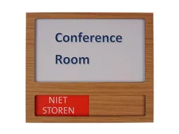 Premium Deurbord Houtlook met schuif Niet Storen Groen Rood 150x130mm