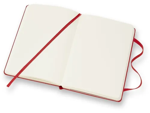 Notitieboek Moleskine pocket 90x140mm blanco hard cover scarlet red