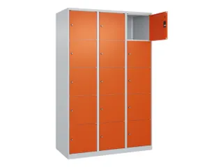 lockerkast,HxBxD 1850x1200x500mm,3x5vakken,vak B 400mm,cil.-slot - 1