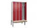 locker met bank,voor scheiding van kleding,HxBxD 2120x1200x815mm,4vak