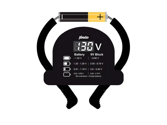 Alecto BTT2 Universele batterijtester voor AA, AAA, C, D en 9V batteri