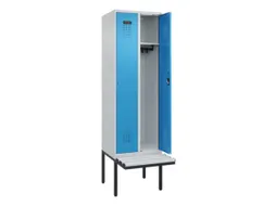 locker met bank,HxBxD 2120x600x815mm,2vak,vak B 300mm,cilinderslot