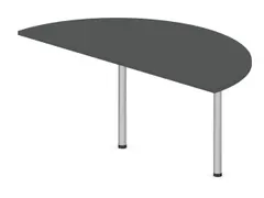 aanbouwtafel,i.h.v.,HxBxD 720-840x1600x800mm,halfrond,MS-donkergrijs