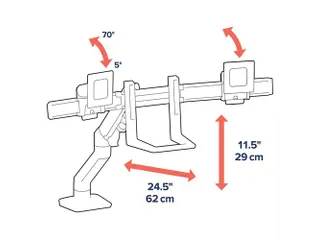 HX Desk Dual Monitorarm 2 Schermen Mat Zwart - 6