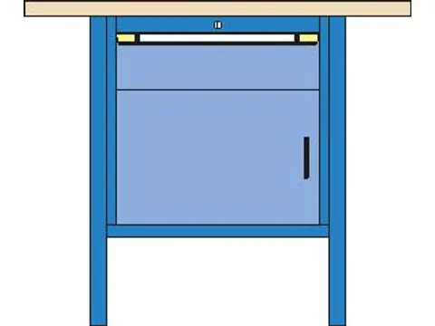 werkbank,HxBxD 845x1000x700mm,multiplexblad,RAL7035,front RAL7035
