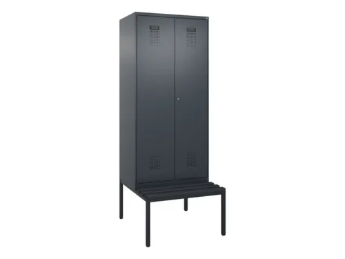 locker met bank,voor scheiding van kleding,HxBxD 2120x800x815mm,2vak
