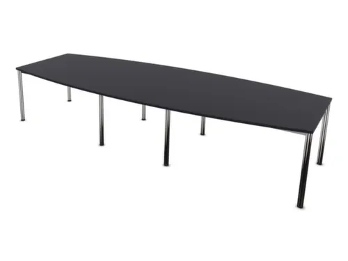 vergadertafel,HxBxD 740x3600x1400mm,vatvormig,CC-zwart