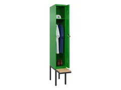 locker met bank,HxBxD 2120x300x815mm,1vak,vak B 300mm,draaigrendel