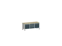 werkbank,verrijdbaar,HxBxD 840x2000x750mm,beukenblad,draagverm. 1200kg