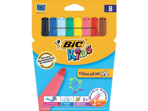 Kleurstiften BicKids Visacolor XL assorti blister à 8 stuks