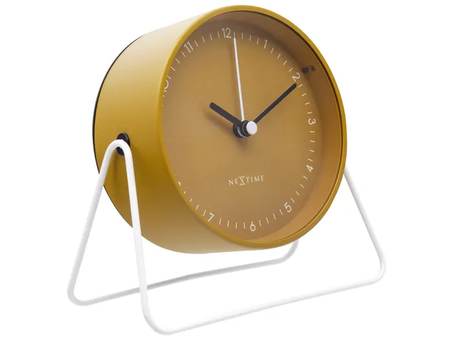 Wekker Nextime Berlin Table 14x13 cm geel metaal