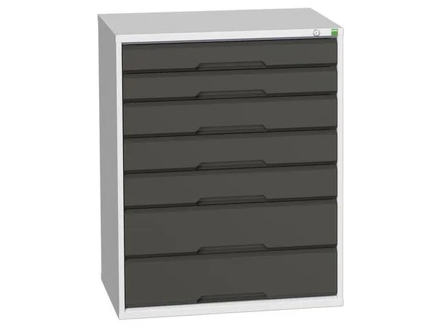 ladekast HxBxD 1000x800x550mm 7laden romp RAL7035 front RAL7016