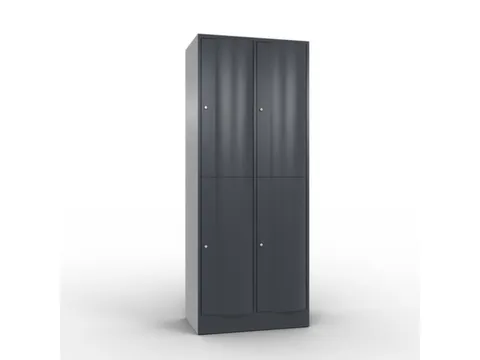 lockerkast 1950x770x540mm 2x2 vakken romp RAL7021 front RAL7021