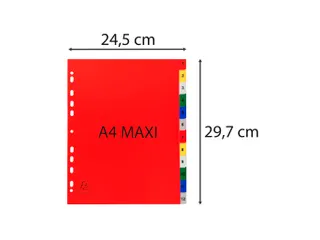 Tabbladen Polypropyleen A4+ 0.12mm 1-12 Bedrukte Tabs 12-Delig - 4