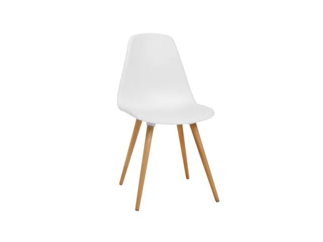 Chaise Visiteur 4 Pieds Hêtre Coque assise Plastique Blanc