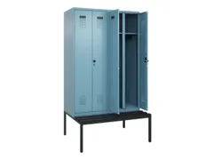 locker met bank,voor scheiding van kleding,HxBxD 2120x1200x815mm,4vak