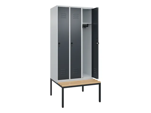 Armoire vestiaire Classic+ 3 comp 212x90x81,5cm gris clair/anthracite