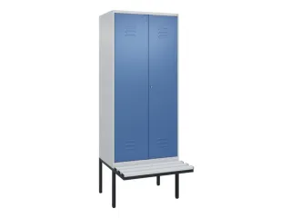 PBM-locker met bank,HxBxD 2120x800x815mm,2vak,vak B 400mm,cil.-slot - 1