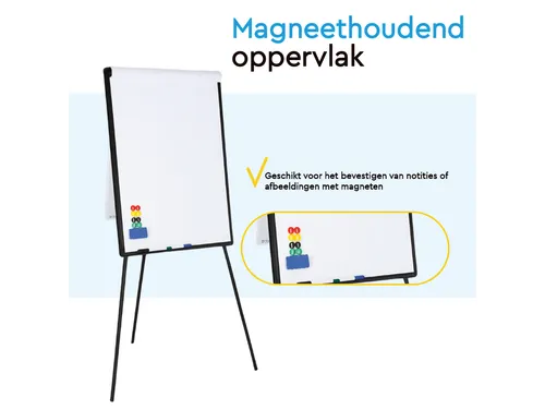 BRASQ Flipover Basic 70x100cm Magnetisch Zwart inclusief accessoires