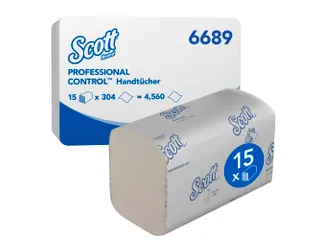 Handdoek Scott i-vouw 1-laags 21x20cm wit 15x304stuks 6689 - 1