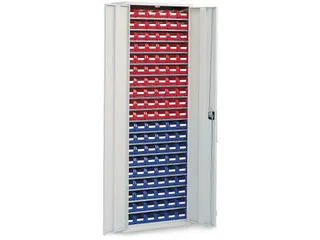 Stellingkast Met 114zichtbakken Hxbxd 1950x690x285mm Ral7035 - 1
