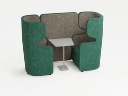 Zitgroep,2Fauteuils,Tafel,2-Zits,Geluidabsorberend,Stof Turkoois/Beige