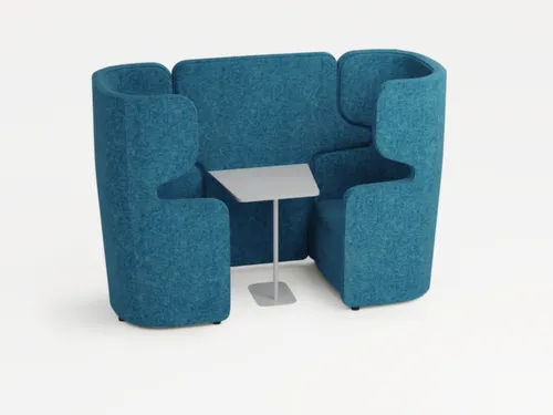 Zitgroep 2Fauteuils Tafel Geluidabsorberend Stof Blauw 1320x2200x860mm