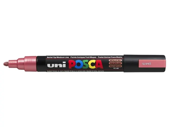 Verfstift Posca PC5M Medium Punt 1,8-2,5mm metallic rood