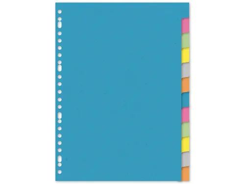 Tabblad Kangaro A4 blanco karton 220gr assorti 23-gaats 12-delig