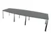 vergadertafel,HxBxD 740x3200x1400mm,vatvormig,MS-donkergrijs
