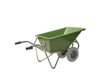aluminium kruiwagen,160l,HxBxD 800x715x1630mm,PP-bak,groen,aluminium - 3