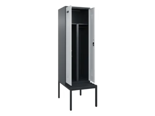 PBM-locker met bank,HxBxD 2120x600x815mm,2vak,vak B 300mm