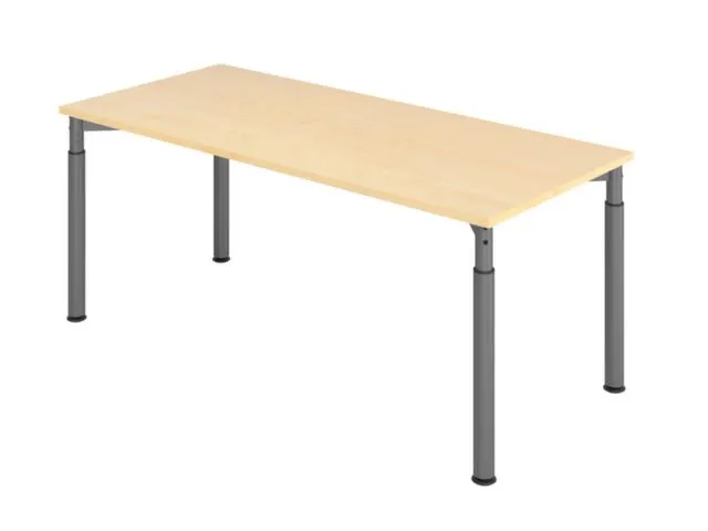 bureau,HxBxD 680-820x1800x800mm,blad esdoorn,4voeten grafiet