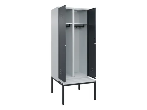 locker voor scheiding van kleding,HxBxD 2120x800x815mm,2vak